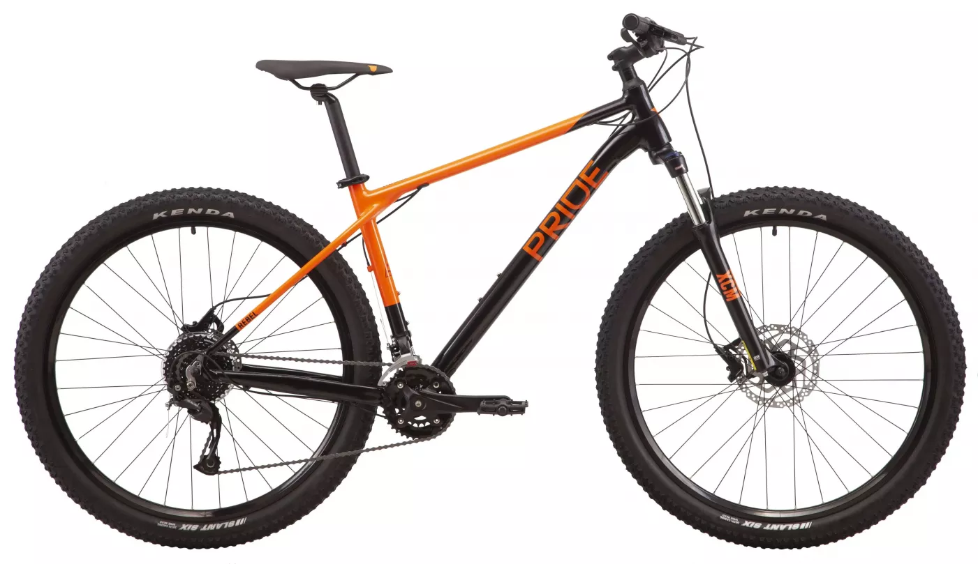 Фотографія Велосипед Pride REBEL 9.1 29" рама М (2022) Чорно-жовтогарячий (гальма SRAM)